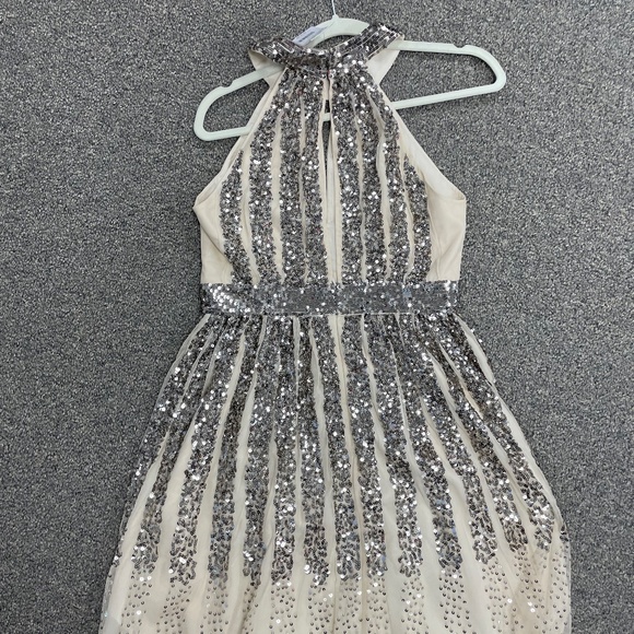 French Connection Gold Sequin Halter Neck Style 71MXO - Picture 5 of 8